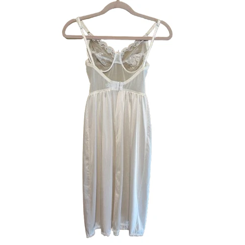 Sutiã vintage Olga creme com aro tamanho 36B estilo 258 Coquete transparente delicado - Imagem 3 de 4