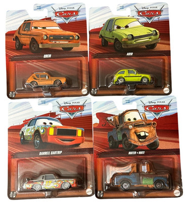 Set of 4 Disney Pixar Cars Die-Cast Metal - Acer Gremlin Mater Darrell Cartrip