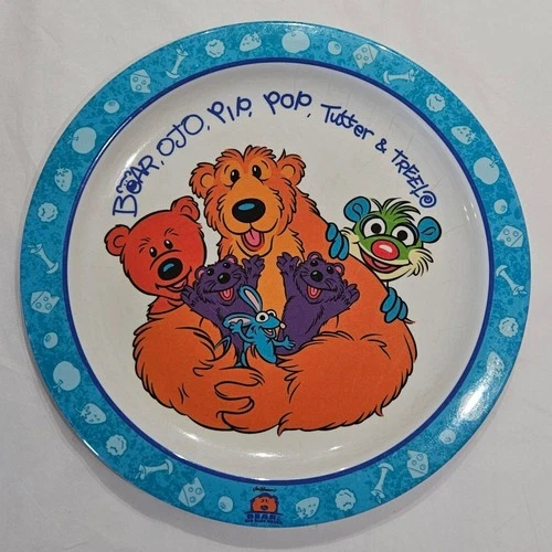 Vtg Bear In The Big Blue House 9" Plate Bear Ojo Pip Pop Tutter Treelo Henson
