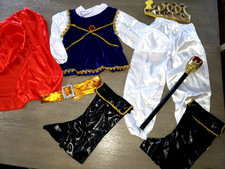 boys NEW KING HALLOWEEN COSTUME PRETEND PLAY size 3/4T 100 crown cape top pants