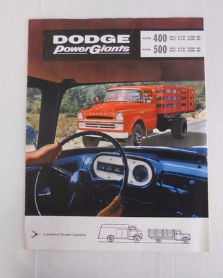 DODGE POWER GIANTS Models 400 & 500 Sales Brochure USA Print Sept 1956 #3330