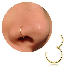 SURGICAL STEEL NOSE RING CLICKER SEPTUM HINGE SEGMENT FACE HOOP EAR LIP PIERCING