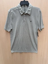 Volcom Men's Size Small Banger Polo Gray Grey Short Sleeve Shirt Lightweight