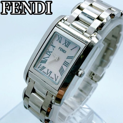 Orologio Donna Fendi 8600L Analogico Quarzo Donna Conchiglia Quadrato Rotante Vintage 2241