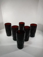 Luminarc Cristal D'Arques Durand Ruby Red Set of 6 Tumbler Glass France 6.25"