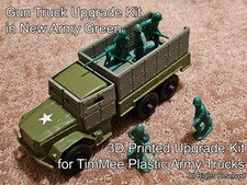  3D PRINTED Gun Truck Upgrade Kit for TimMee Army Trucks in New Army Green