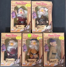"Lote (5) Muñecas Disney Blancanieves y los siete enanitos 6,5"" totalmente articuladas en caja original"