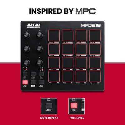 AKAI Professional MPD218 - USB MIDI Controller with 16 MPC Drum