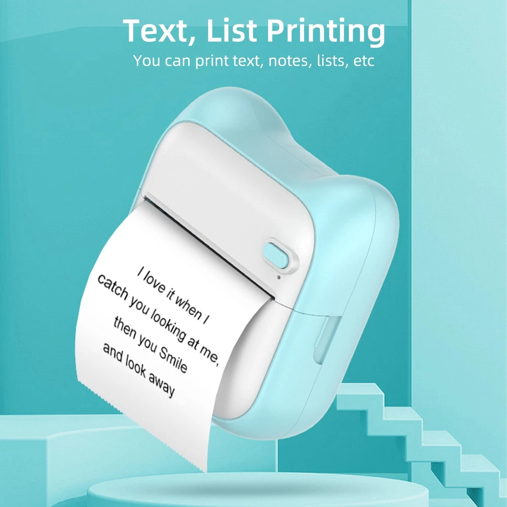 Portable Mini Photo Printer with Bluetooth for Stickers & Labels