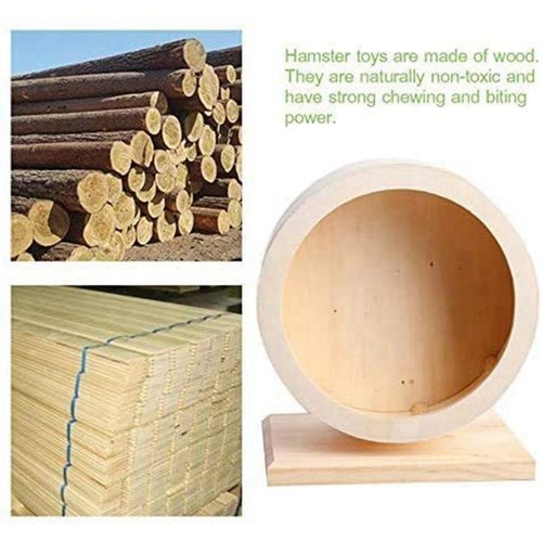Sports Mute Wooden Hedgehogs Running Roller Hamsters Exercise Wheel - Picture 5 of 14
