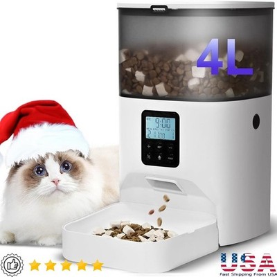 Automatic Cat Feeder Programmable Timer Voice Recording Smooth Dispensing System