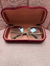 Gucci Women's GG 0226S Round Oversized Sunglasses Gold Pink Gradient UV400