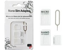New Nano SIM Card to Micro Standard Adapter Adaptor Converter Set 4 in 1 US