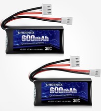 URGENEX FCX24 Battery 7.4V Lipos 2S 30C 600mAh Rechargeable Lithium W/charger