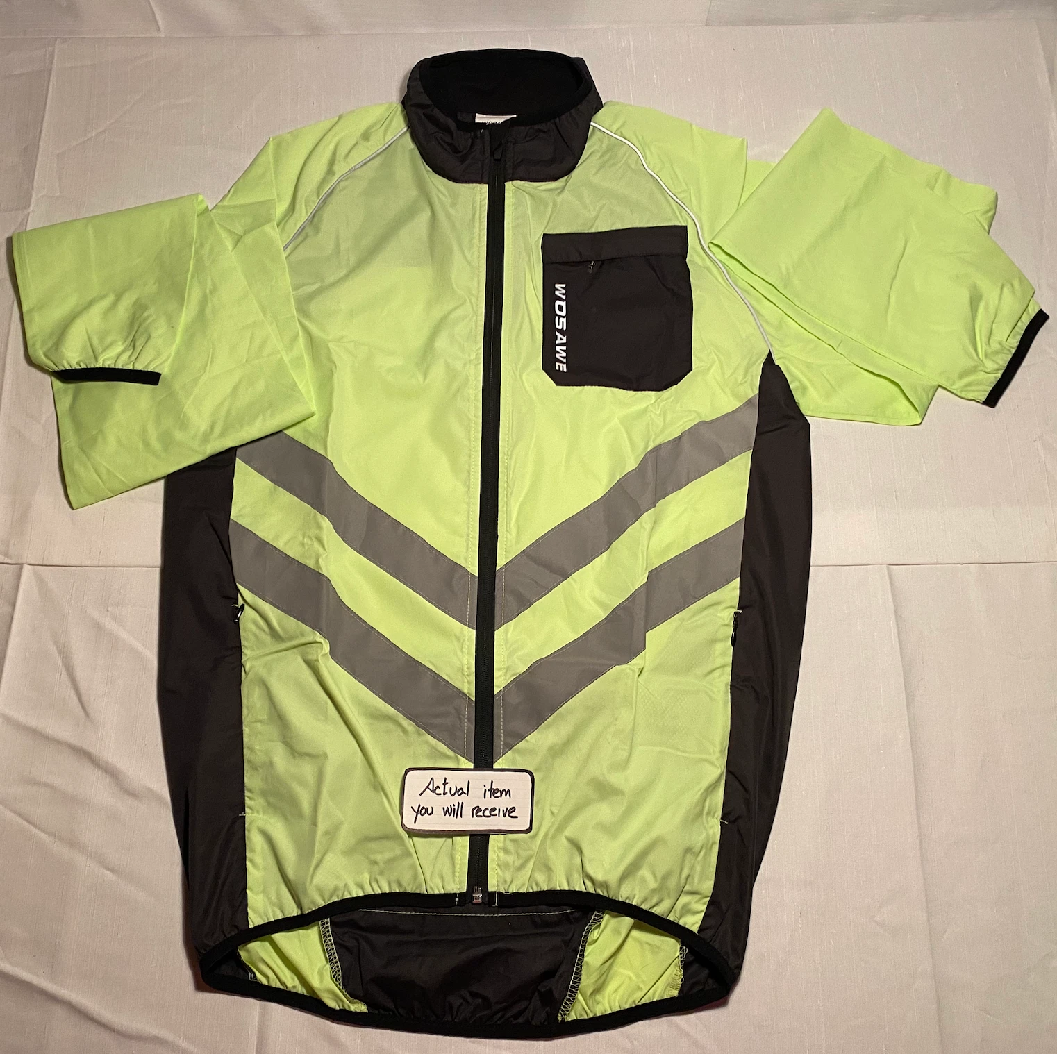 WOSAWE Cycling Jacket Hi Viz Bike Reflective Jacket Hiking Golf Wind-breaker M