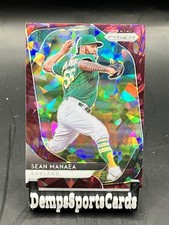 2020 Panini Prizm Sean Manaea Burgundy Cracked Ice #84 SSP 01/25 A's / Mets