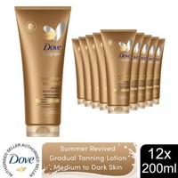 Dove DermaSpa Summer Revived Gradual Self Tan Body Lotion, 3/6/12 Pack, 200ml