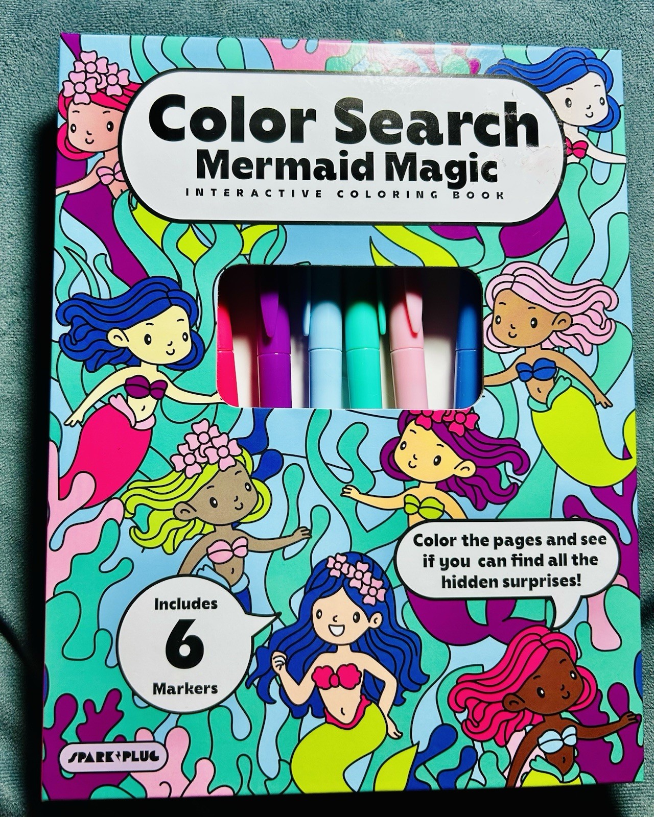 SparkPlug Color Search Mermaid Magic Interactive Coloring Bo