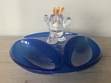 Retro Pic'nix Toothpick Holder and Koziol Hors D’oeuvres Serving Tray / Dish
