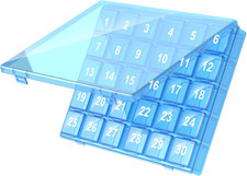 30-Day Monthly Pill Organizer Once A Day Portable Case for Travel Vitamins