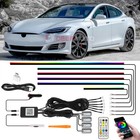 10 in 1 LED RGB Neon Interior Strip Light Ambient Lights Kits For Tesla 3 X Y S