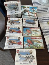 Juego de 12 aviones modelo vintage Airfix y ESCI para niños Primera Guerra Mundial 1:72