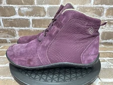 Columbia Minx Nocca Waterproof Suede Ankle Winter Booties Purple Womens Size 8.5