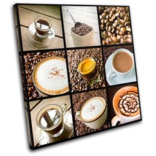 Coffee shop Food Kitchen SINGLE CANVAS WALL ART Picture Print VA