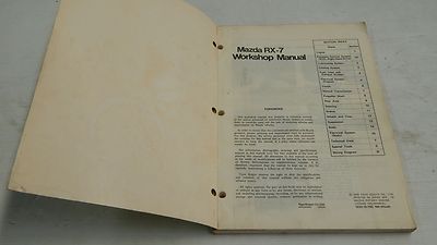 MAZDA RX7 WORKSHOP MANUAL BOOK ORIGINAL GENUINE | eBay