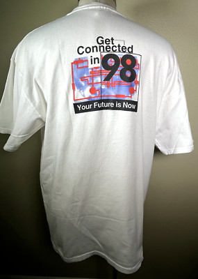 OCE Get Connected in 98 Future is Now Vintage 90s Stedman Hanes Promo T-Shirt XL