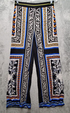 Jealous Tomato Pants Womens Medium Black Geometric Floral Pants Pull On Casual