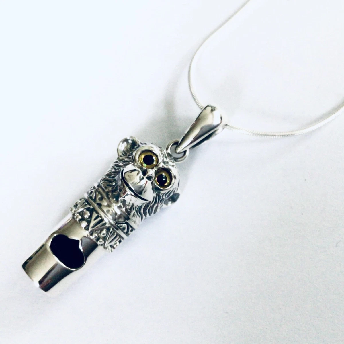 Silver whistle necklace discount