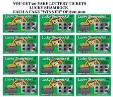 FAKE LOTTERY TICKETS-20 Pack Prank Gag Gift