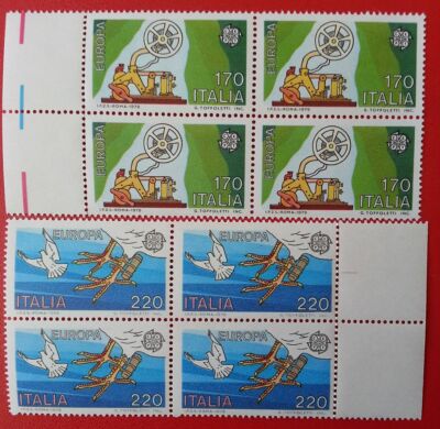 ITALY 1979 2 quartines MNH**- Europe (C.E.P.T.) MI: IT1657-1658 Complete Series
