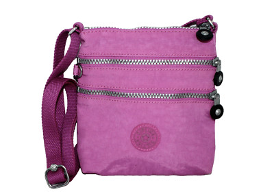KIPLING Alvar Extra Small Triple Zip Crossbody Bag Purple Polyester AC7098-647