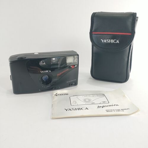 Yashica Kyocera Impression 35mm Point & Shoot Film Camera + Owners Manual & Case - Picture 17 of 17