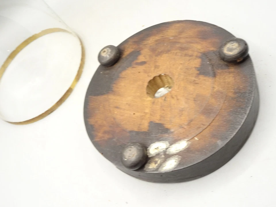 ANCIEN GLOBE en VERRE.XIX°. Pour statuette,décoration,vase.Globe de mariés... - Photo 3/3