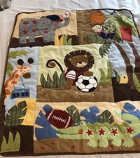 Lambs  Ivy Baby Nursery Jungle Animal Comforter Wall Hanging Crib Quilt Blanket