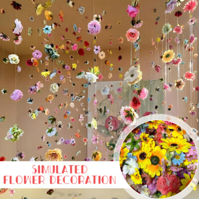 20pcs Simulated Flower Wedding Curtain String Scene Decor Props Accessories DIY