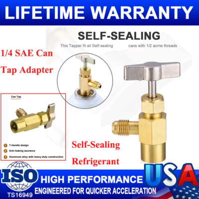 Self-Sealing Refrigerant Opener A/C Can Tap Tapper Adapter Dispensing Valve NEW