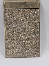 1950's Vintage Park Sherman Glitter Confetti Desk Note Pad Holder Goldtone Brass