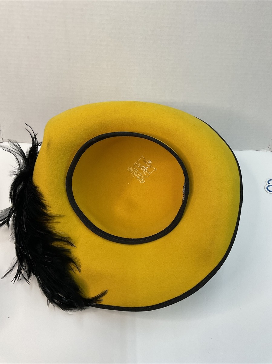 GEO.W.Bollman  Yellow Vintage Hat Vintage Geo W Bollman Doeskin Felt 100% Wool Wide Brimmed  main image 4