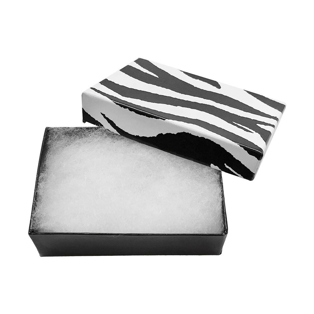 100 Pc Zebra Animal Print Cotton Filled Batting Gift Boxes Jewelry eBay