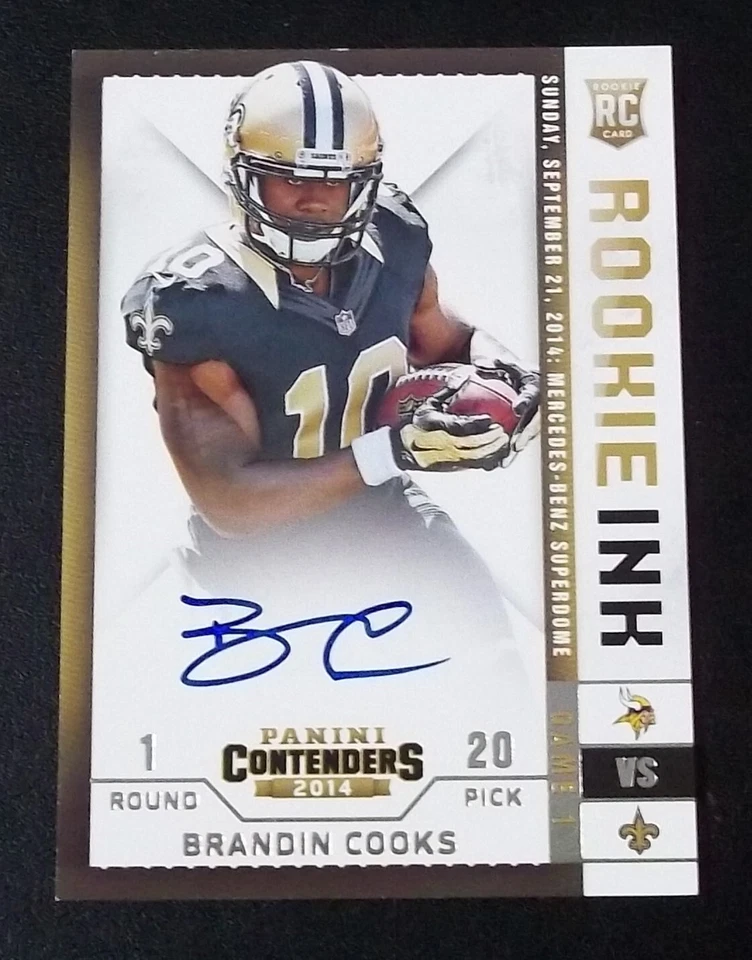 Dallas Cowboys Rc Brandin Cooks Auto 2014 Contenders Rookie Ink Signed Autograph - Image 3 of 4