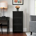 File Cabinet Bradstone 3-Drawer Charcoal Black Solid Wood Frame Home Office