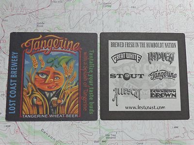 Bier Untersetzer ~ Verlorener Coast Brewery Tangerine Weizen ~ Humboldt Nation,