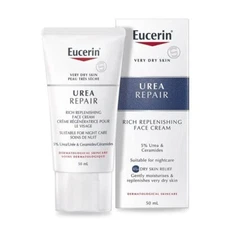 Eucerin Rich Replenishing 5% Urea FACE Night CREAM 50ml Dry Skin Exp 9/2026