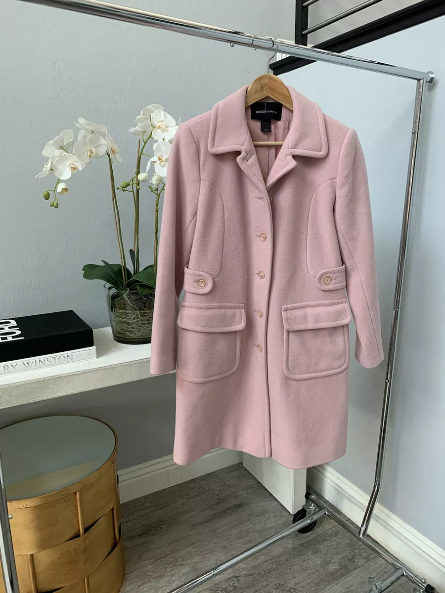 Womens pink cheap wool coat