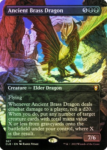 MTG Foil Ancient Brass Dragon (Borderless) NM Near Mint CLB Baldur's Gate Magic