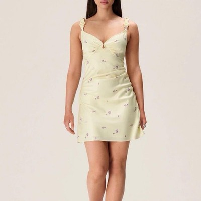 ADOORE Nîmes Mini Dress Pastel Yellow Floral SS23 EU 44 AU 12 14 New With Tags 